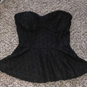 Strapless sparkly top